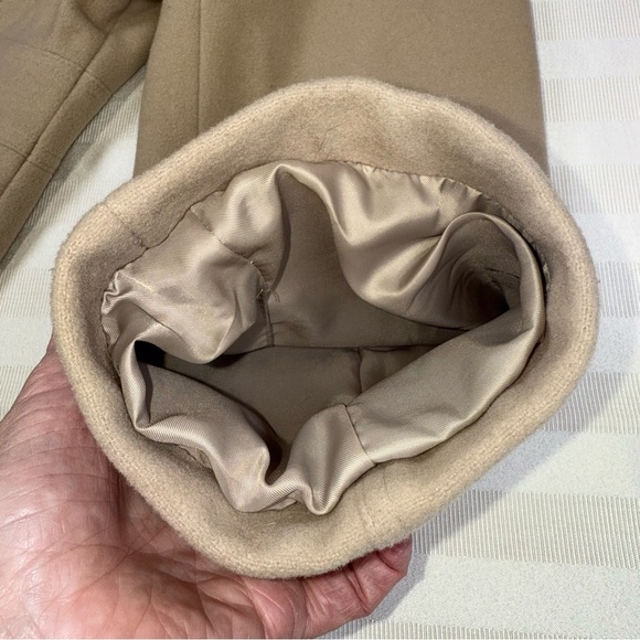 B. Moss Vintage Tan Wool Blend Women's Coat Size Large Button Front Collared - Picture 11 of 13